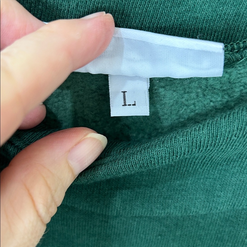 BRYN WALKER Green Sweatshirt Dress Bamboo Organic Cotton Size Large - Picture 9 of 15